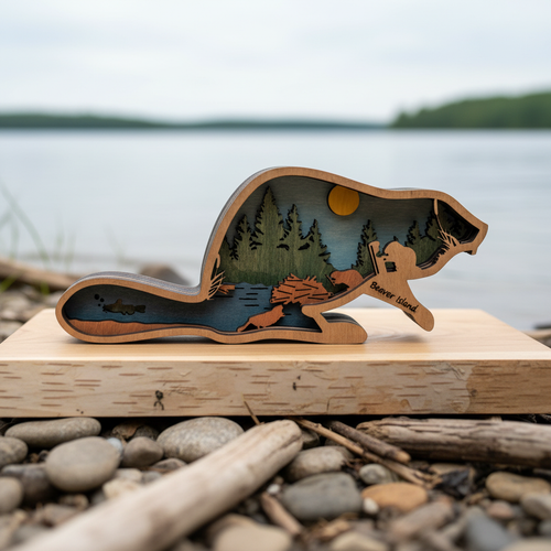 Beaver Island Wood Art - Lakeshore Setting